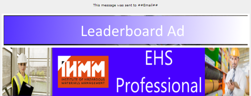 E-Newsletter Ad in EHS Professional / Leaderboard