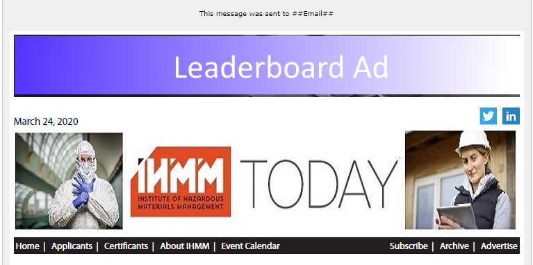 E-Newsletter Ad in IHMM Today / Leaderboard